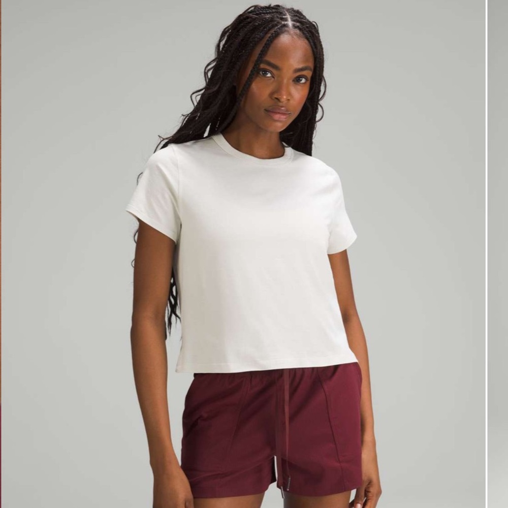 lululemon Classic Fit Cotton Blend T-Shirt in Bone